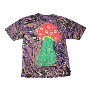 Teddy Fresh x MYFAWNWY Colorful Marbled Mushroom Graphic T Shirt Men’s Size XS